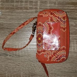 Orange Vera Bradley wristlet